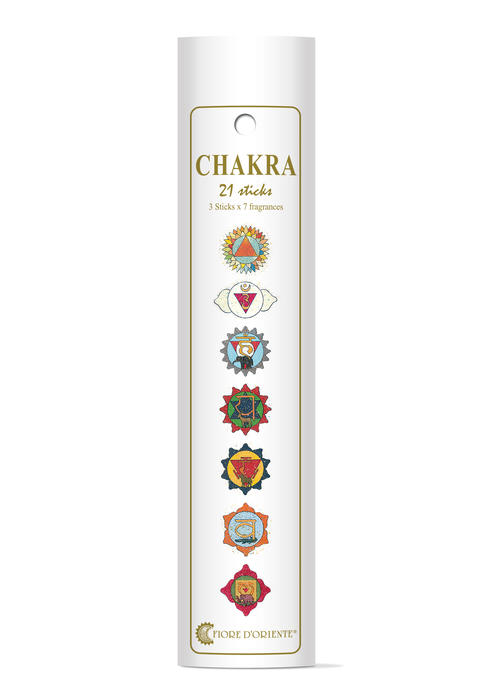 FIORE D'ORIENTE 7 CSAKRA VÁLOGATÁS füstölőpálcika - Florasense csakrák harmóniáját segítő füstölőpálcika válogatás a nyugodt, kiegyensúlyozott hétköznapokért.